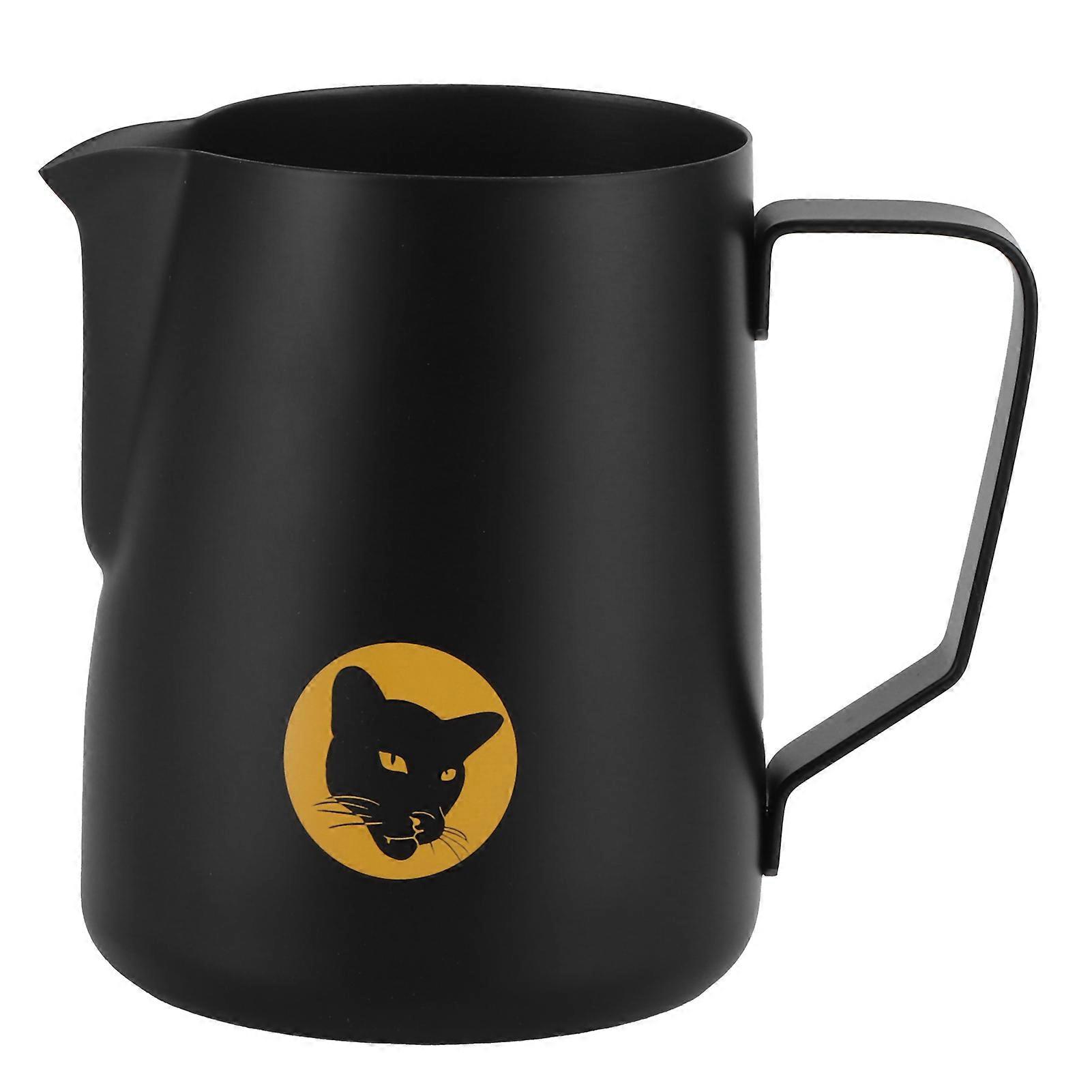 600ml Multifunction Coffee Mug 304 Stainless Steel Milk Frothing Pitcher Black