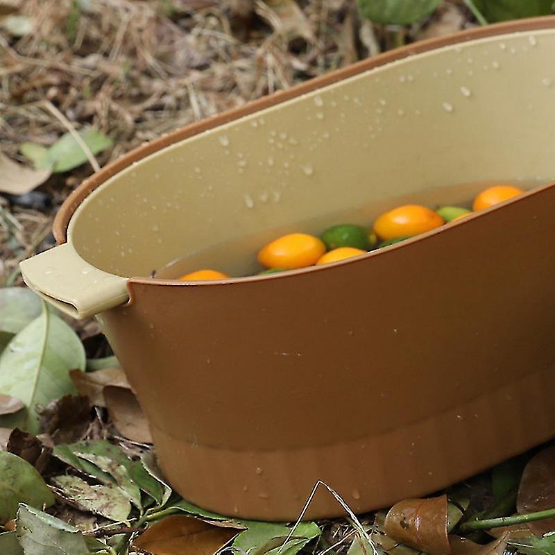 Drain Colander Double Layer Detachable Increased Deepened Capacity Plastic Colander Strainer Set for Kitchen Brown Large