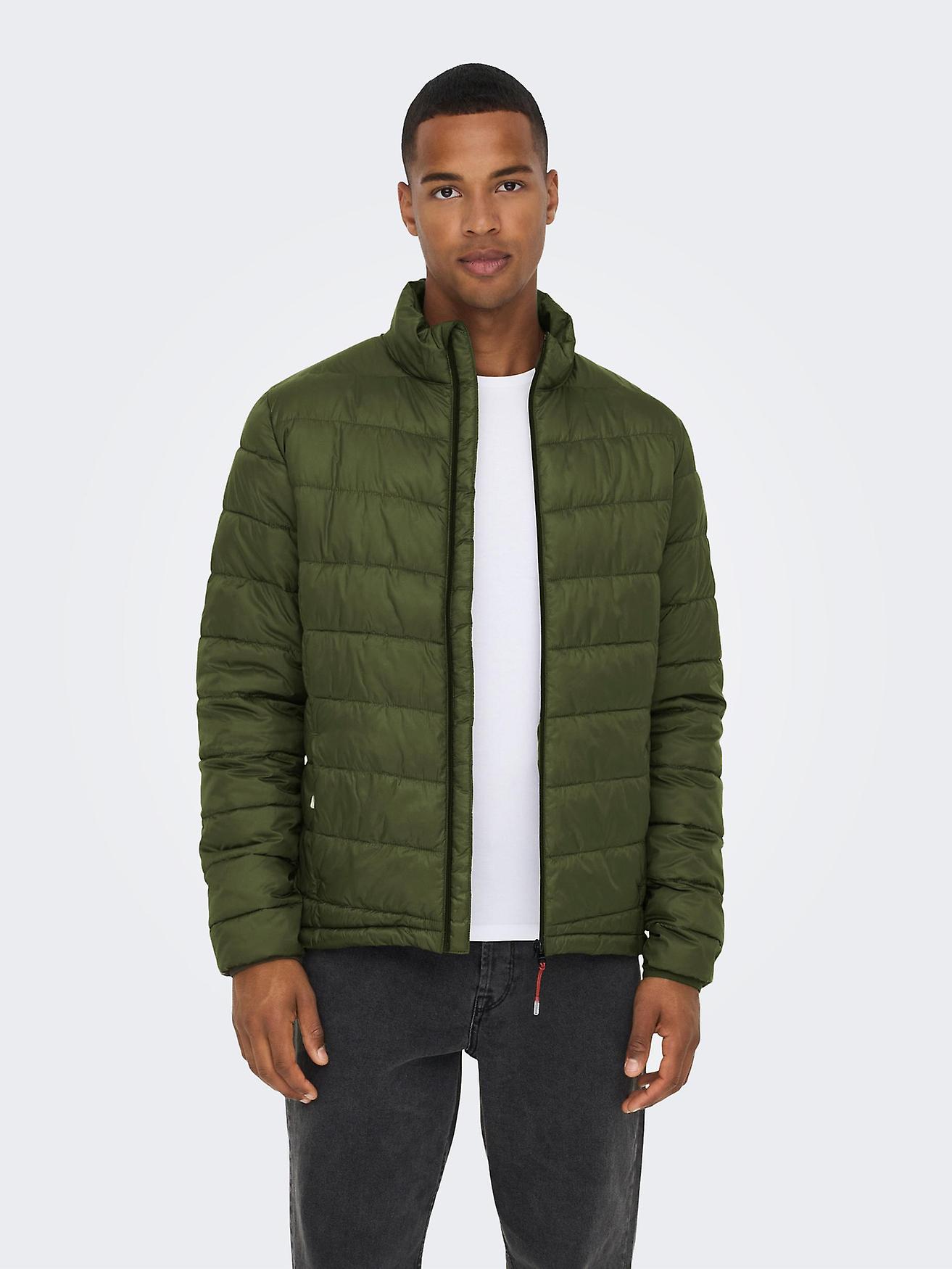 Herren Steppjacke Gefütterte Übergangsjacke Blouson Leicht Wattiert ONLY & SONS