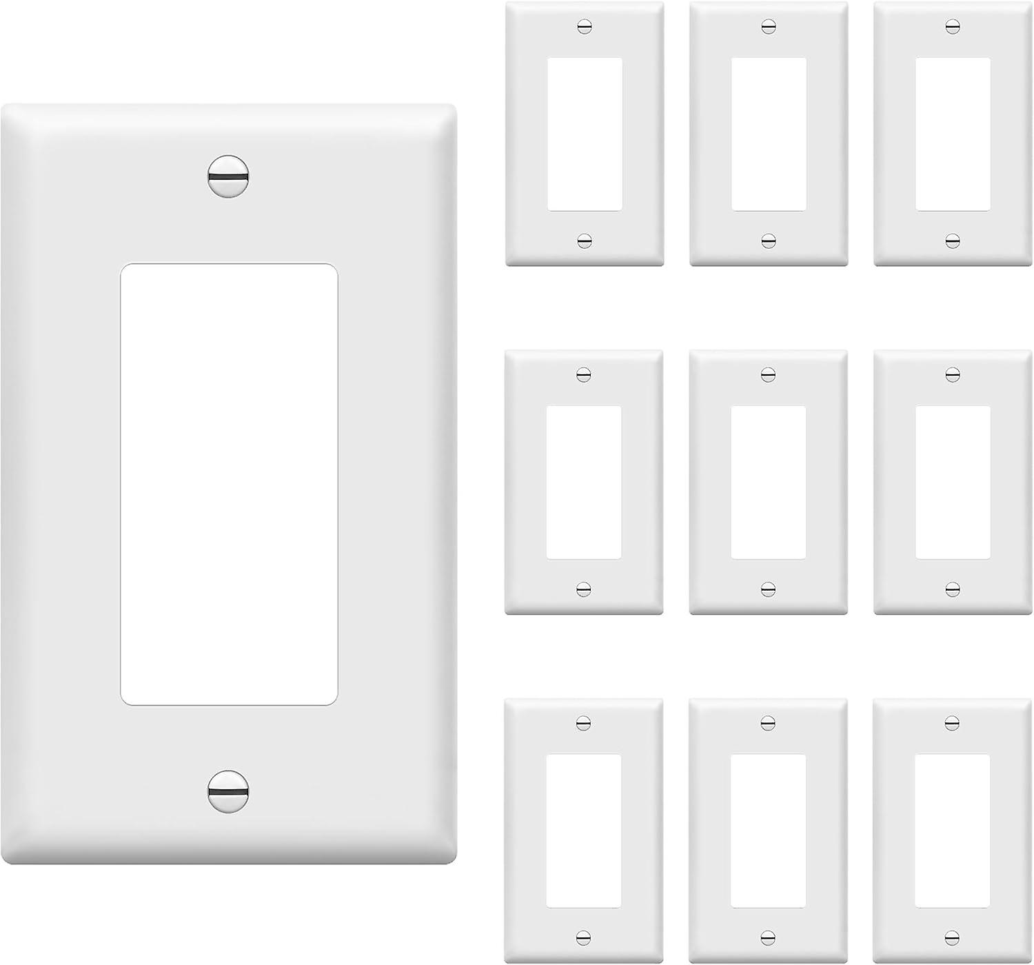 Decorator Wall Plate For Light Switch Or Outlet (1-gang, 10 Pack)