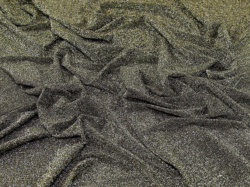 Minerva Lurex Textured Stretch Knit Fabric Gold - per metre