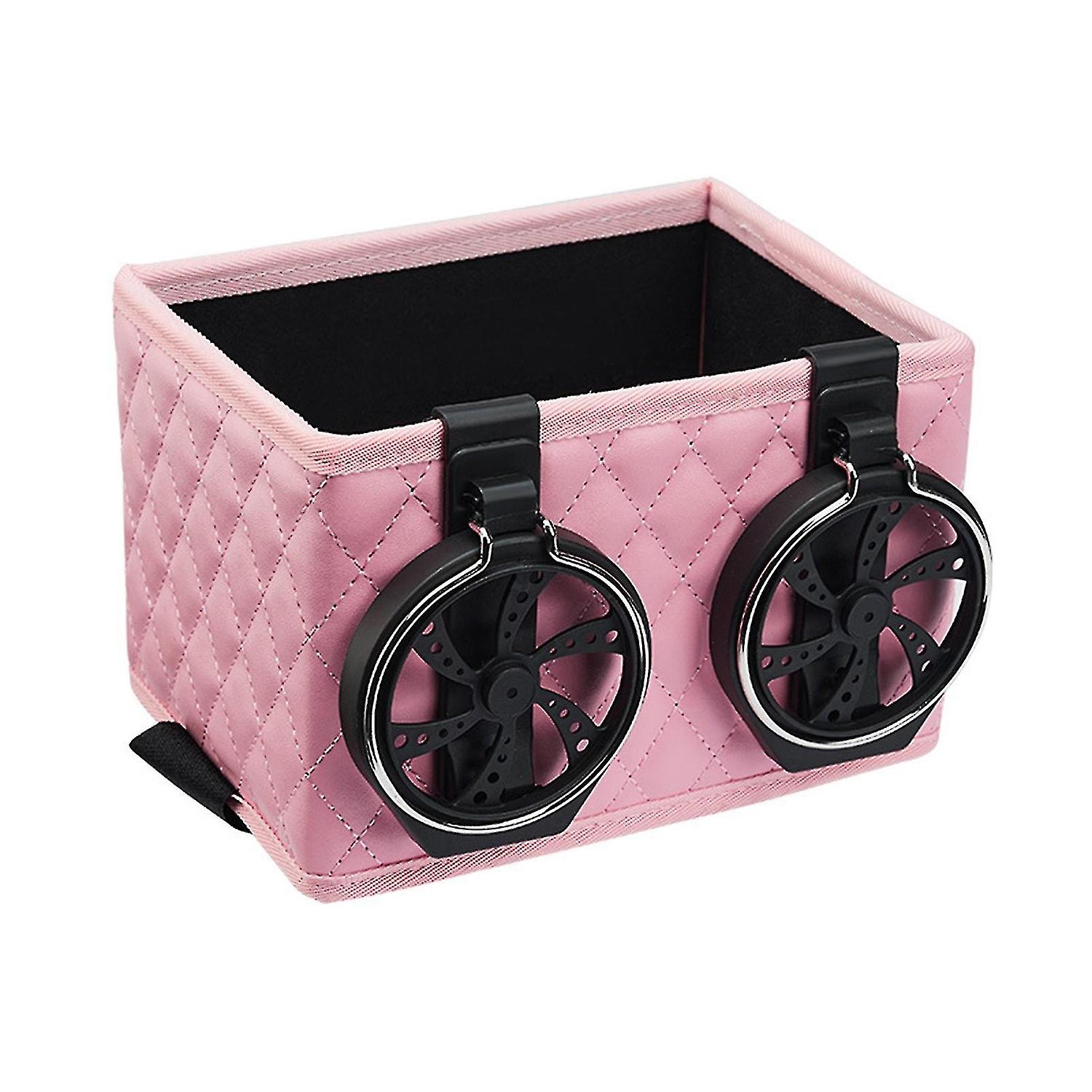 Car Armrest Storage Box Multi-functional Microfiber Leather For Water Cup Paper Towels