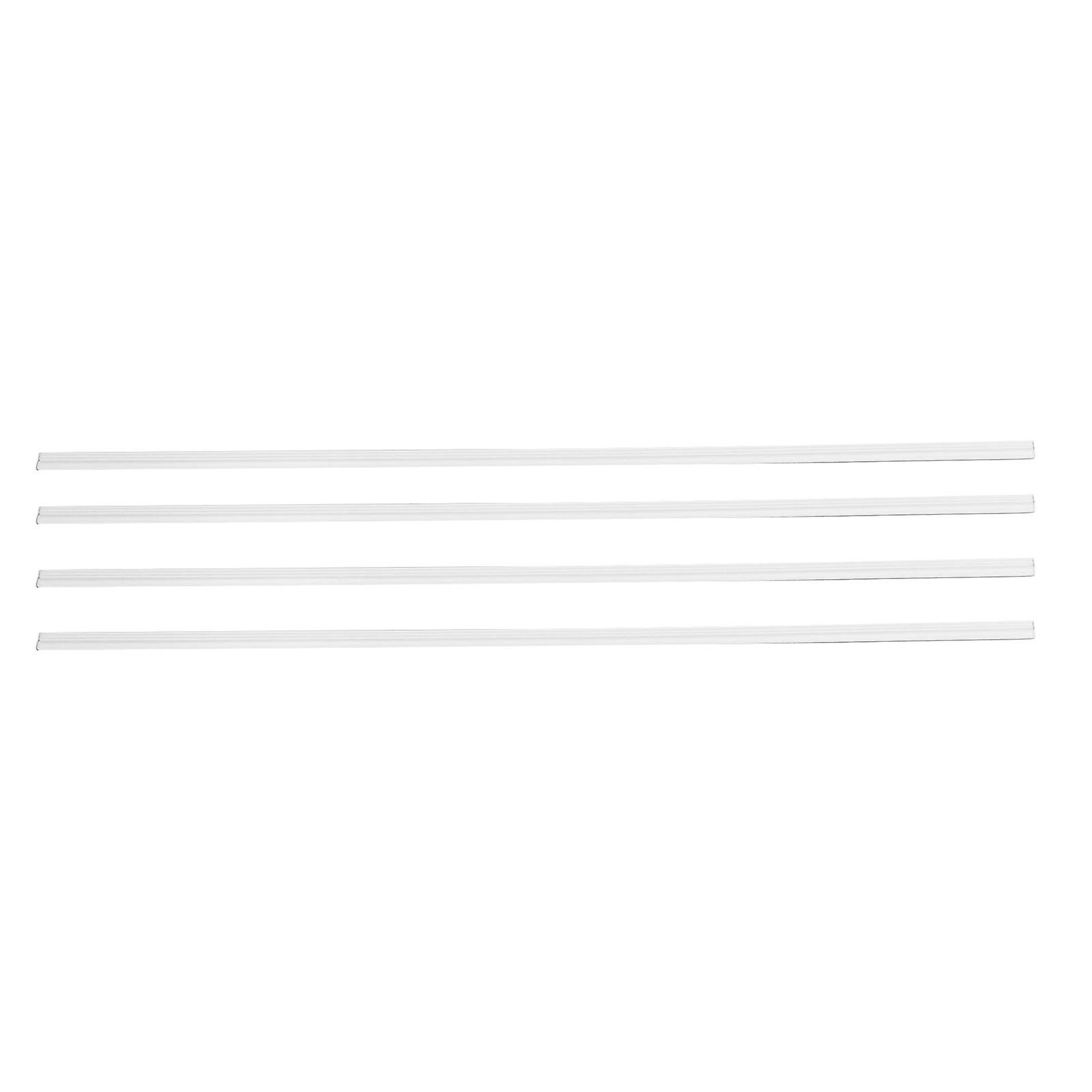 Set of 4 Delicate Decorative White Birch Skirting Boards for 1:12 Dollhouse, Plain Edge
