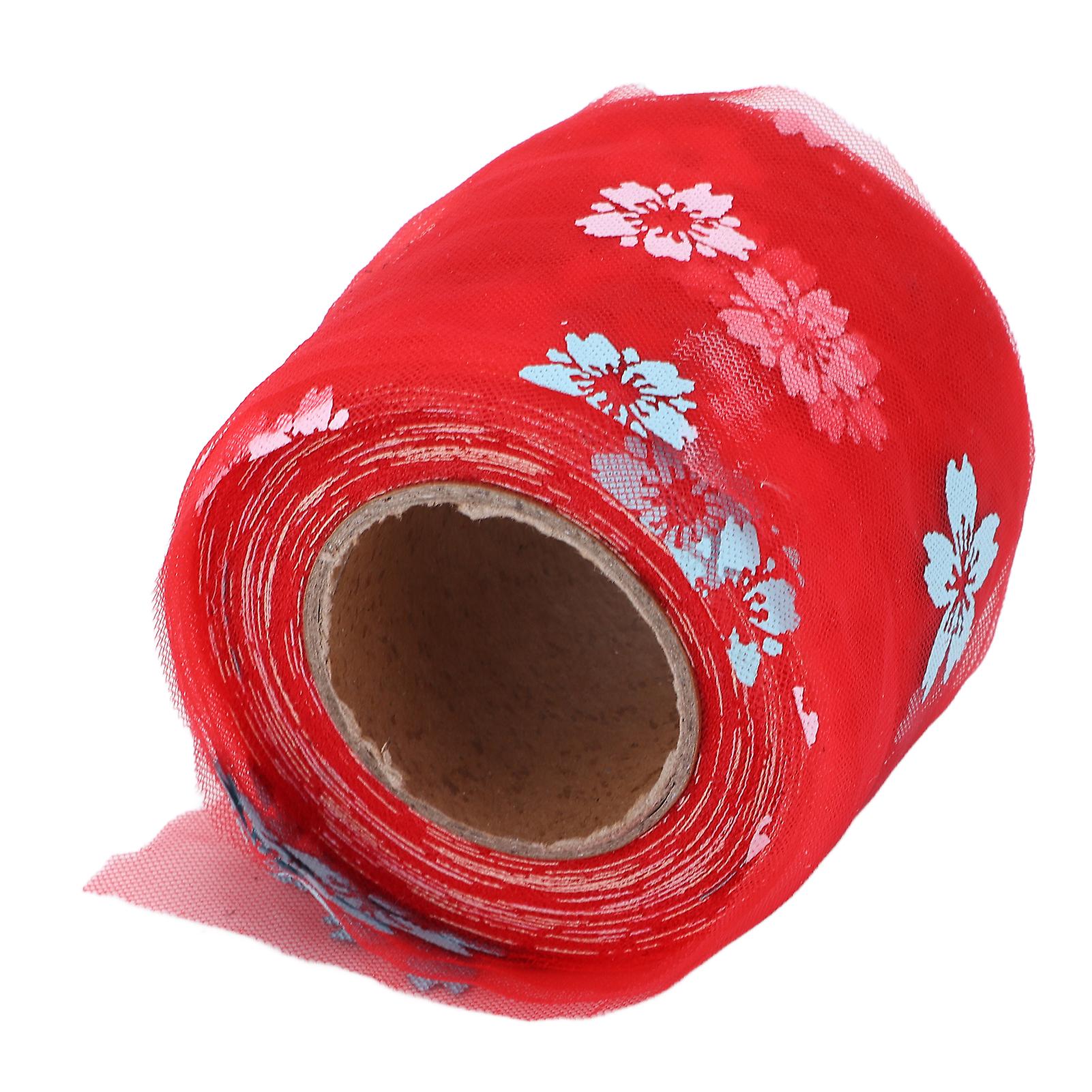 Printed Tulle Fabric Feel Comfortable Create Romance 6cm 25Yards Polyester DIY Decoration for Activities Parties