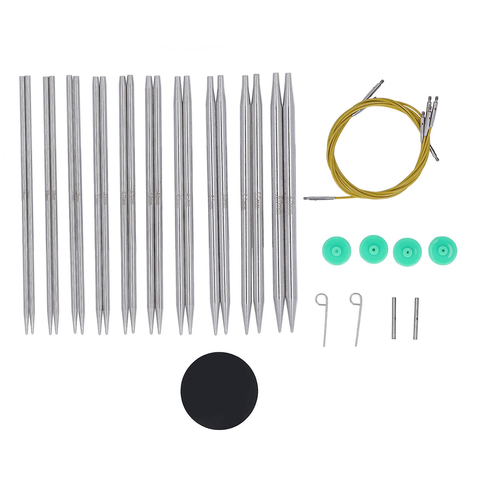 10 Pairs Interchangeable Circular Knitting Needles Set Ergonomic Design P Type Needle Buttons Knitting Supplies for Home 