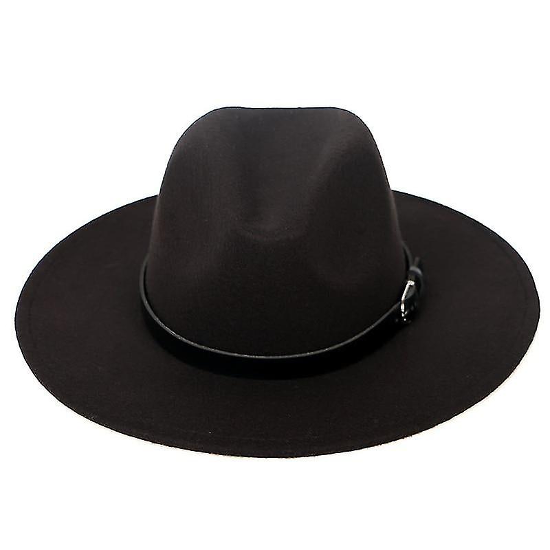 Şapkalar Yün Fedora Şapka Geniş Kenarlı Kadın Sahte Yün Bayan ve Fedoras Caz Şapka Kemer