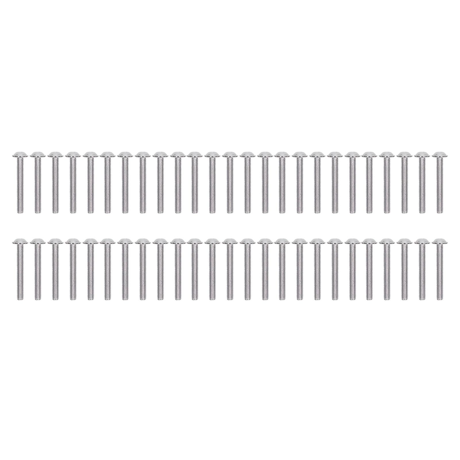 50Pcs Flanged Button Head Screws A2‑70 Stainless Steel Buttons Heads Socket Caps Bolts KitM6x45mm