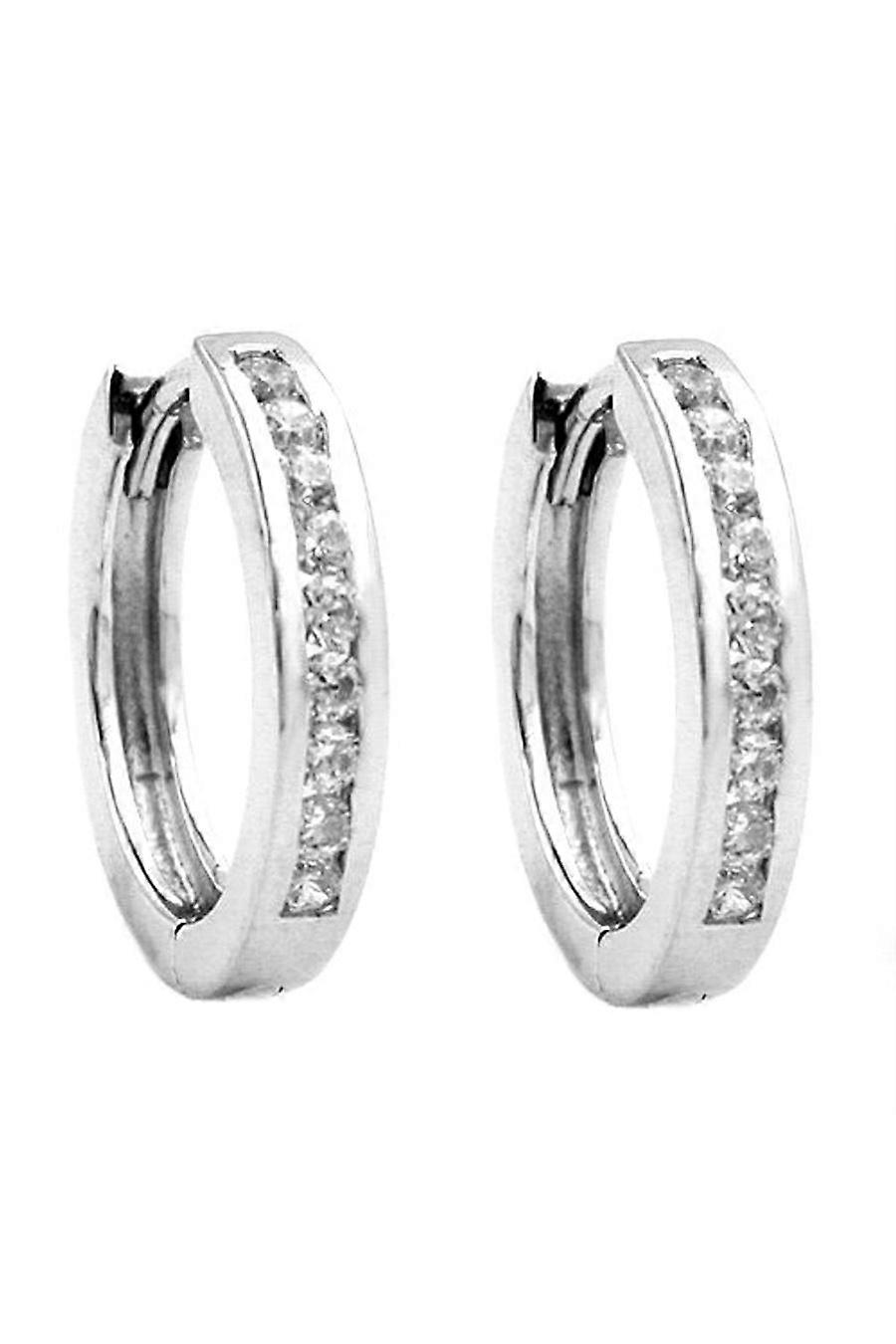 Hoop Earrings Rhodium Plated 925 - Gl92591