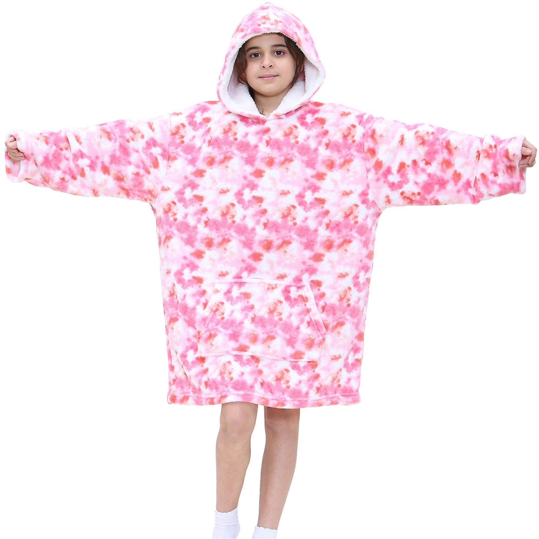 Kids Unisex Oversized Hoodie Snuggle Printed Fleece Blanket