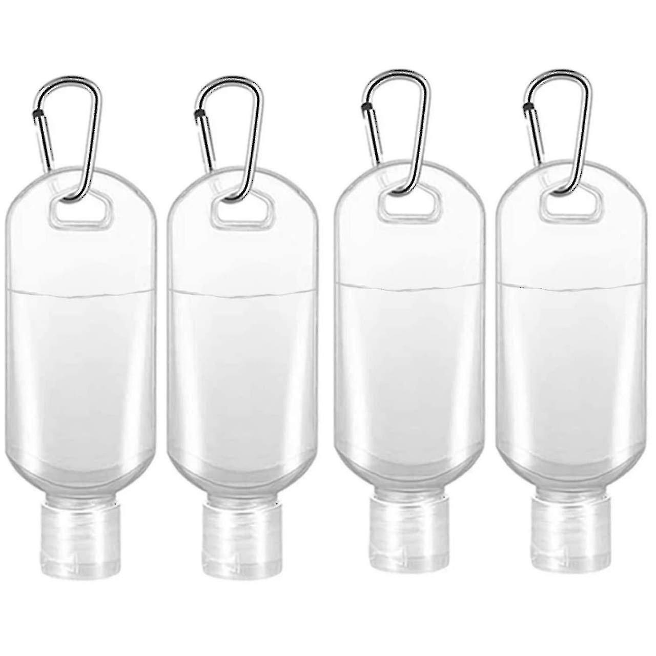 Refillable Hand Sanitizer Bottles with Clip - Set of 4, 50ml