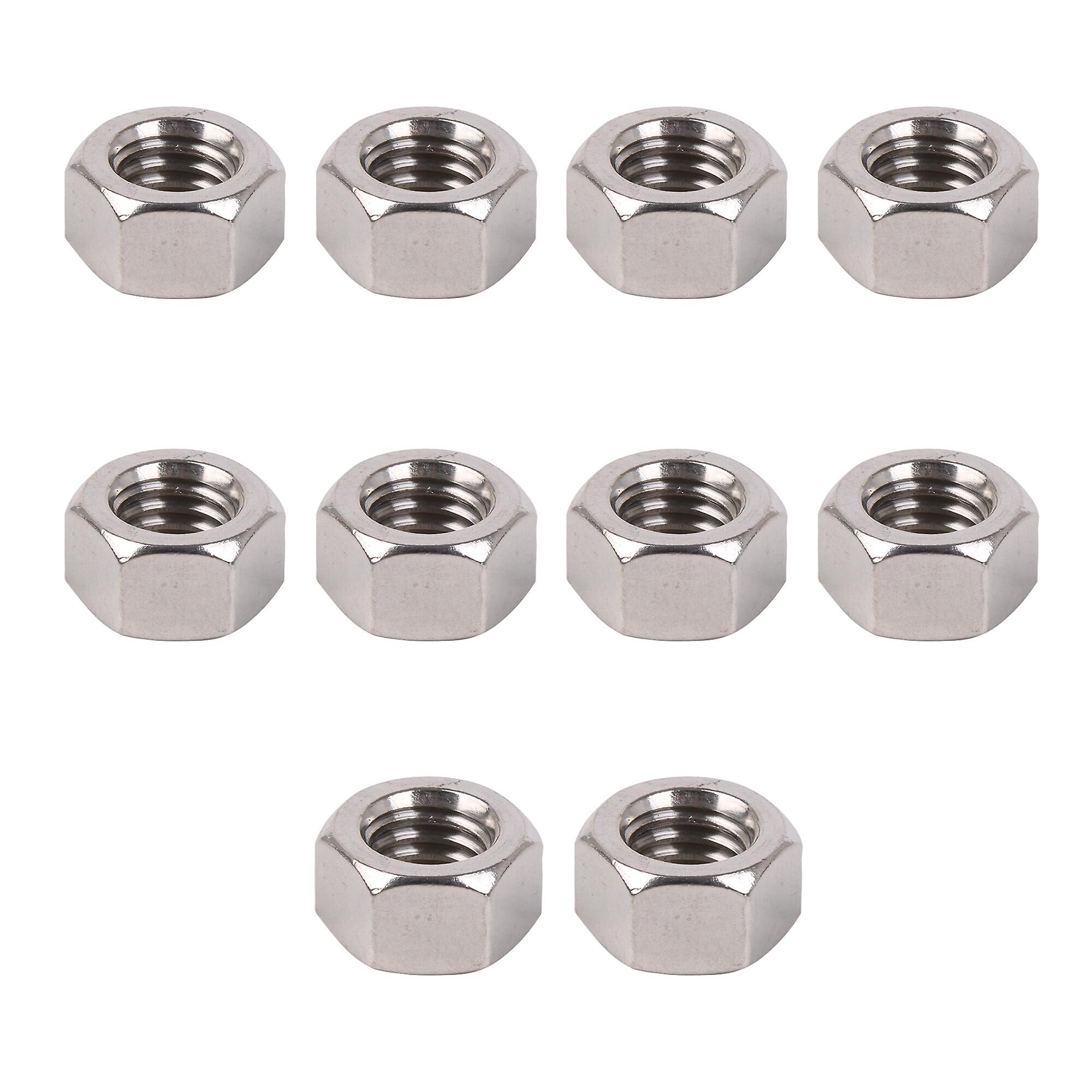 10 Pcs Stainless Steel Hexagon Head Nuts for Home Improvement 1/2-13inch