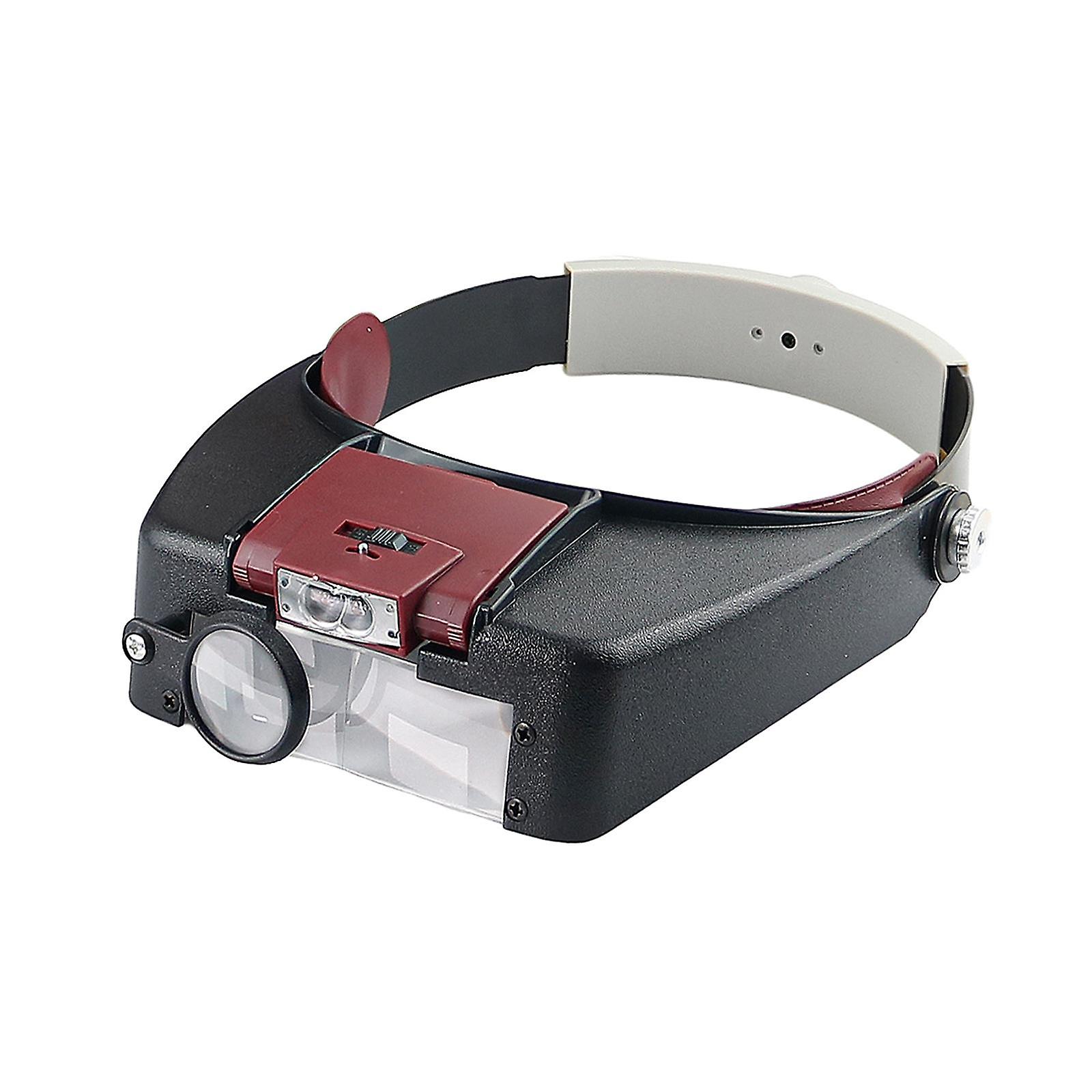 Headband Magnifier Loupe with Len Reading Head Mounted Magnifier with Light