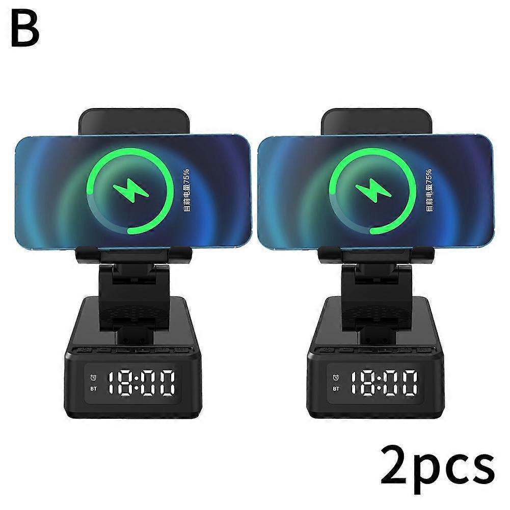 Multifunctional Phone Stand Wireless Speaker with Alarm Clock Portable Time