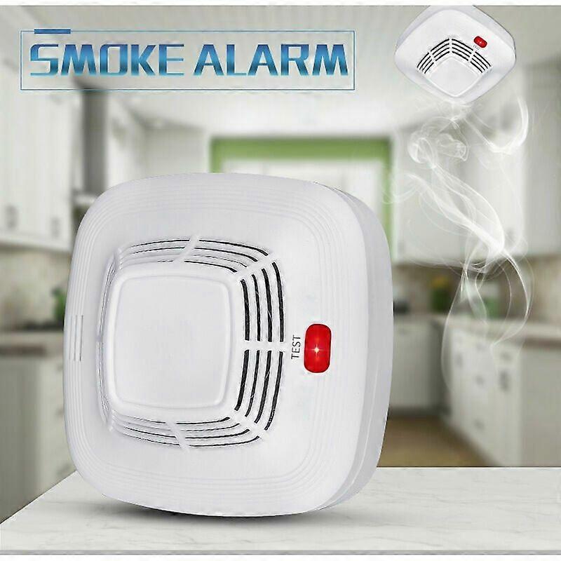 Self-Adhesive Smoke Detector with Photoelectric Sensor, Double-Sided Adhesive, Low Battery Notification, Pack of 1(A)