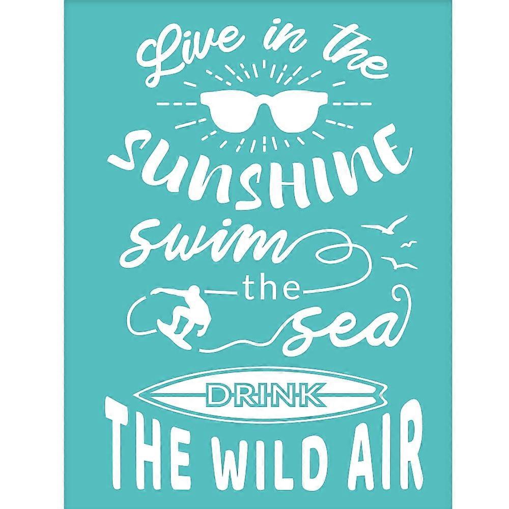 2pc Self-Adhesive Silk Screen Printing Stencil Word 19.5x14cm