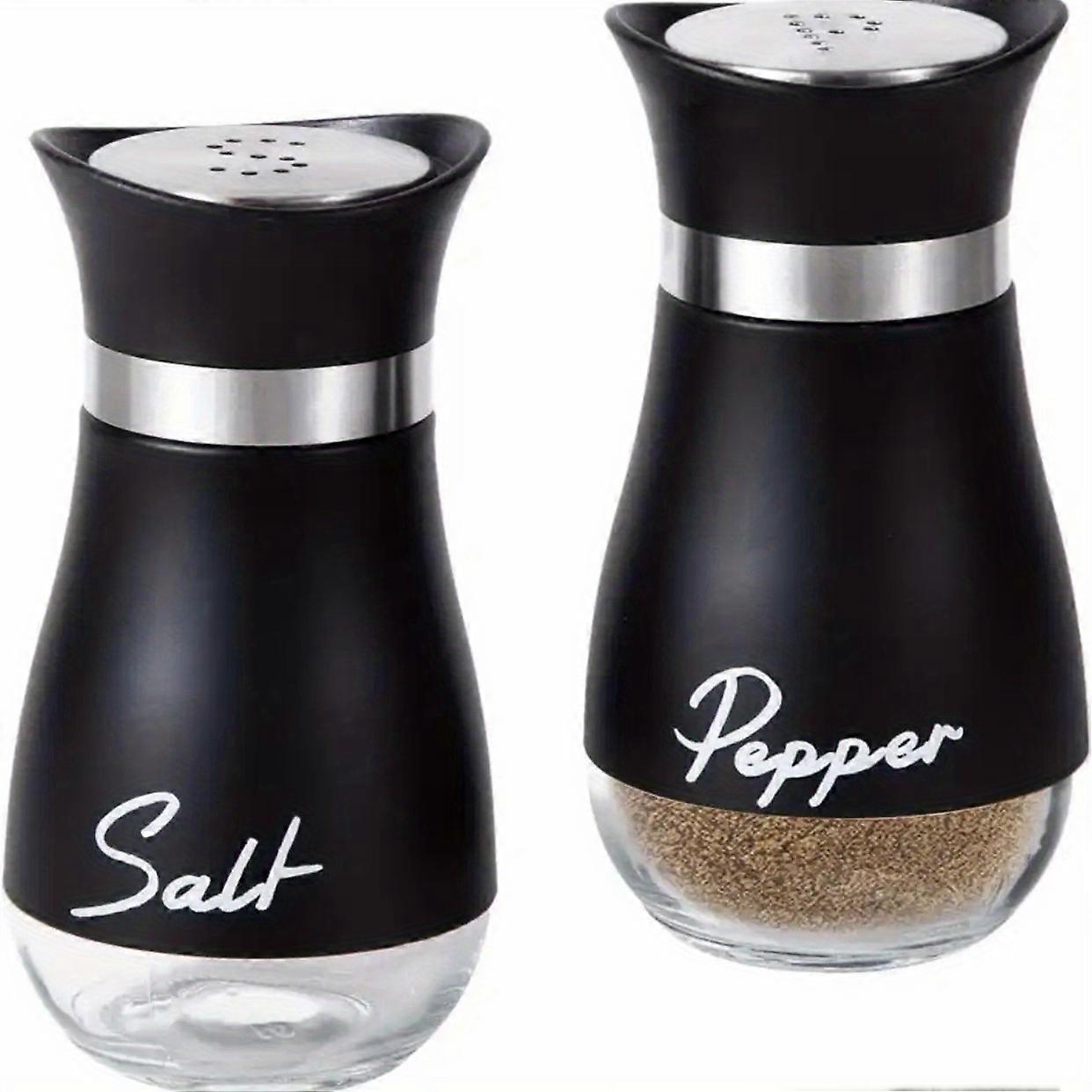 2pcs Adjustable Salt and Pepper Shakers Set - Easy-Refill Spice Dispenser with Pour Holes, Essential Kitchen Tools for College Dorms & Apartments, Per