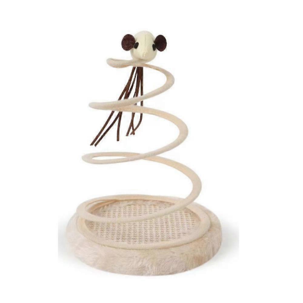 Pet spiral cat/kitten toy & claw scratcher interactive/spring play mouse fleece