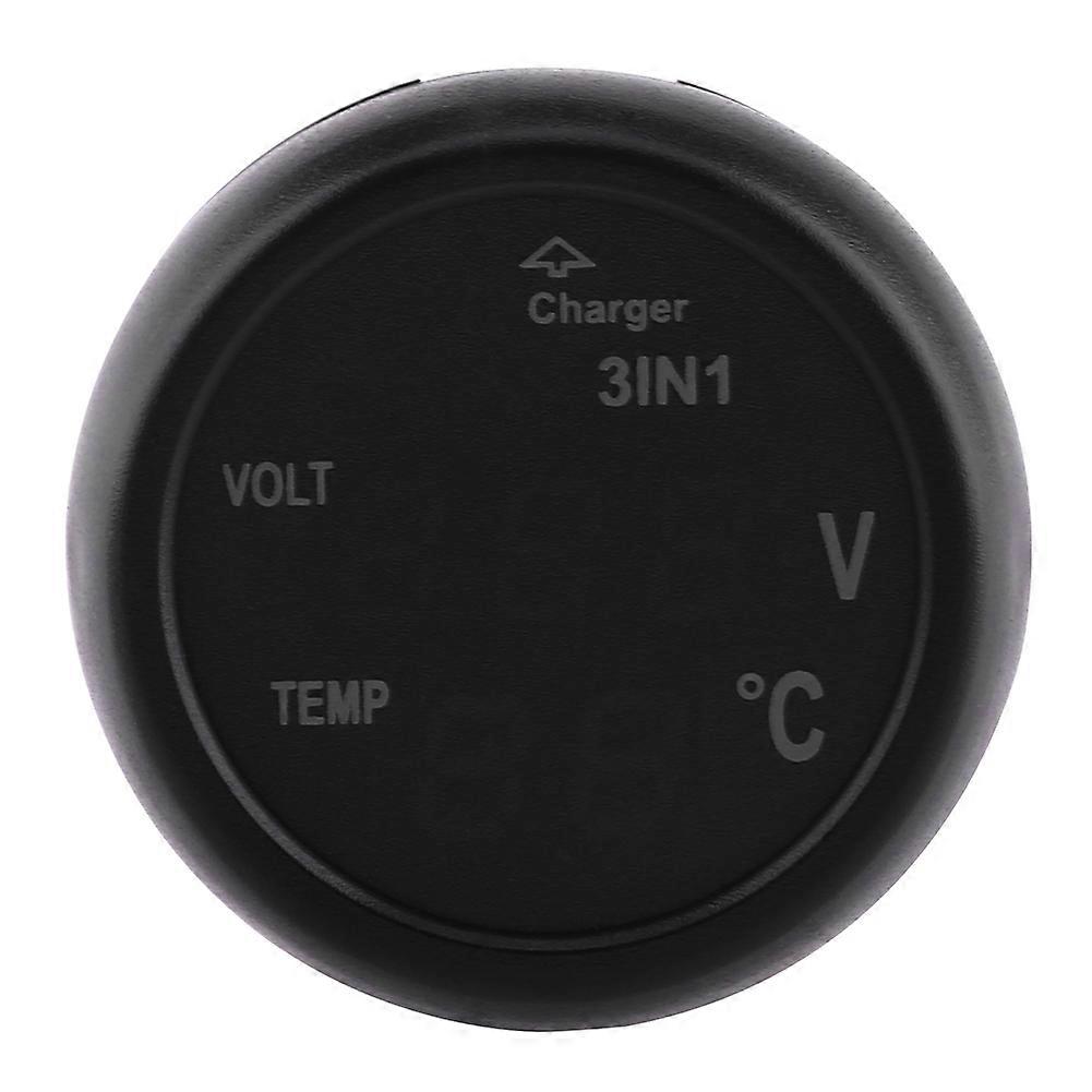 Dubbele LED-digitale display voltmeter thermometer sigarettenaansteker USB-autolader (groen, rood)