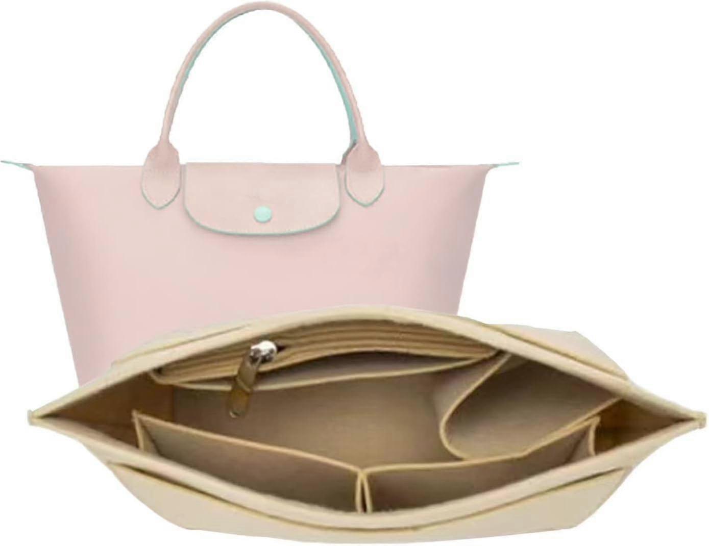 منظم المحفظة ، منظم حقيبة يد متعدد الجيوب ، ملحق منظم حقيبة حمل قابل للطي لإدراج منظم محفظة (أزرق غامق ، كبير)