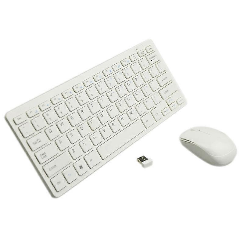 Ultra-Thin Wireless Keyboard and Mouse Combination, Game Set Combination, Suitable for Notebook Desktop Computers, White
