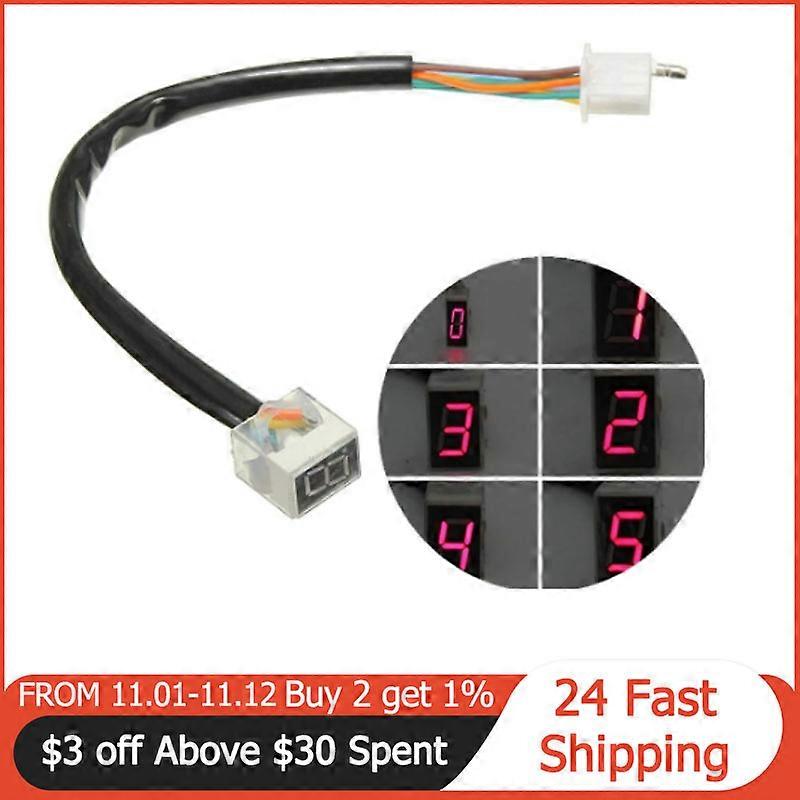 Universal Motorcycle LED Digital Gear Indicator Display Scooter 0-5 Level Shift Lever Sensor Speed Gear Display Indicator