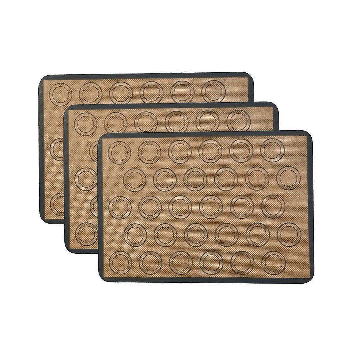 3pcs30 circle Macaron mat silicone baking mat 42x29.5cm non-stick kneading mat