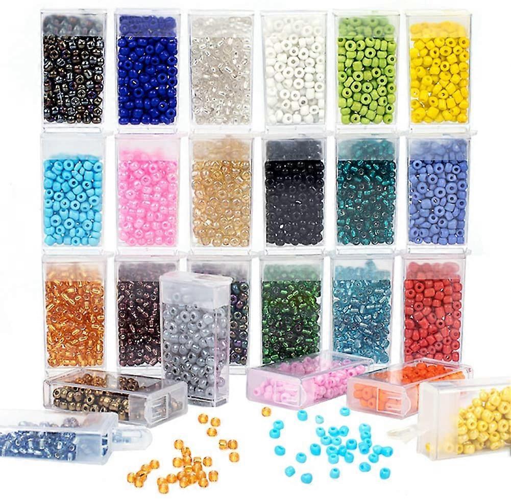 1box Glass Seed Beads Opaque Colours Seed Round Mixed Color 4mm Hole: 1-1.5mm