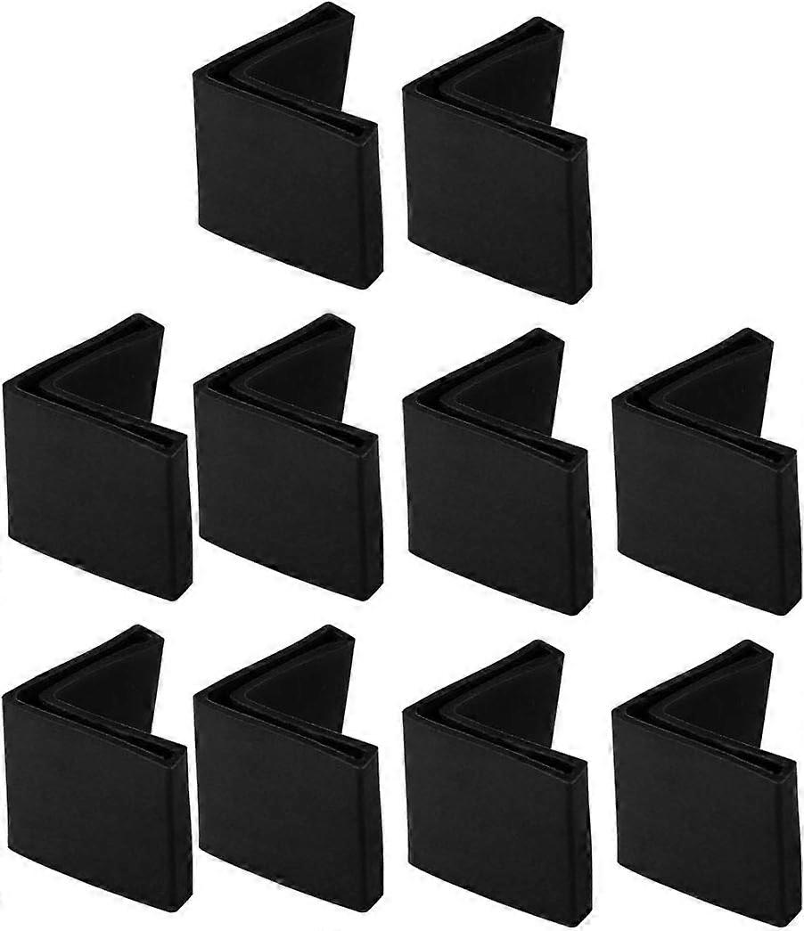 10pcs Casquette Pieds Chaise Angle Fer Forme L Patin Meuble Table Embout Capouchon Cornire Protection Noir 40 x 40mm