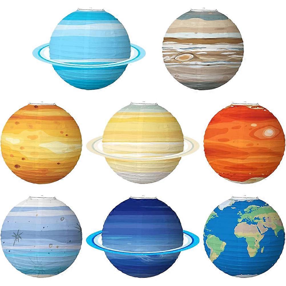 8Pcs Planet Decorations Space Paper Lantern Planets Lanterns Outer Space Party Decor
