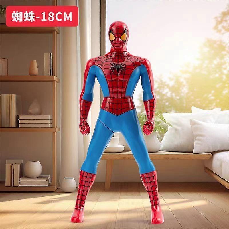 Rotating Ultraman toy manually press the legs to rotate Spider-Man Iron Man Hulk model action toy figure