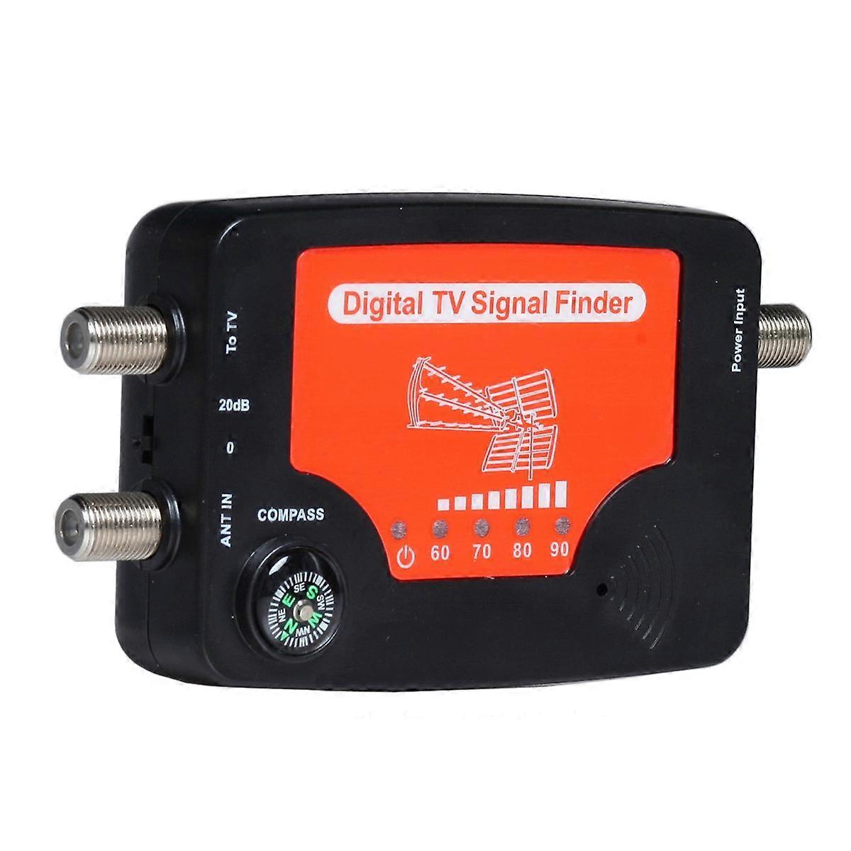 Digital TV Portable TV Antenna Signal Strength Detector Meter Signal Prober Meter with Compass