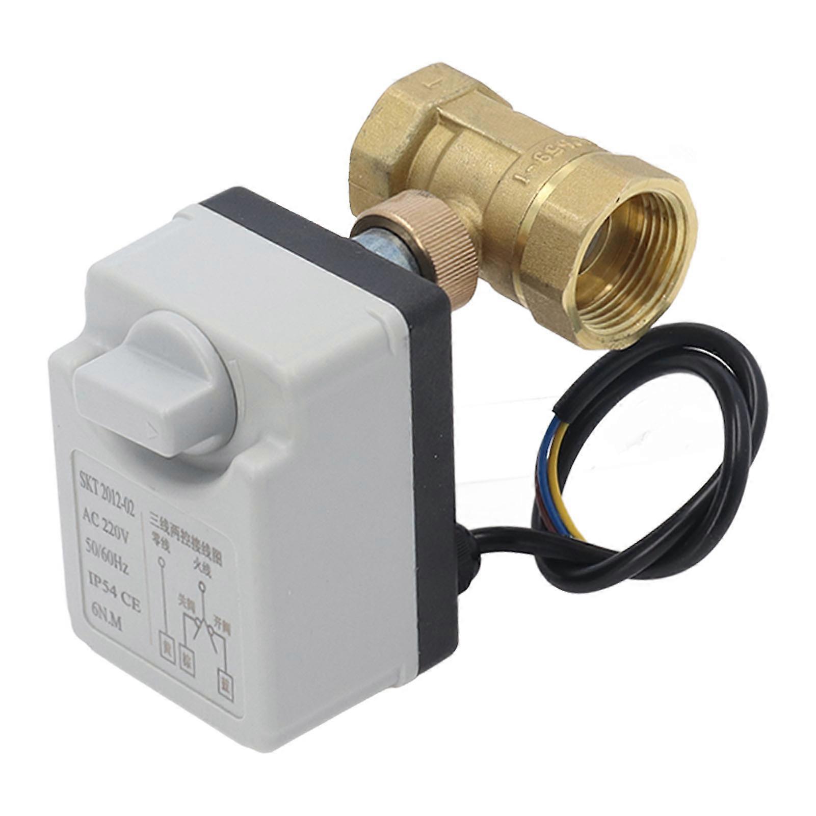 Ball Valve Motorized 3 Wire 2 Point Control 1 Position 2 Way Automatic Manual DN25 AC 220V