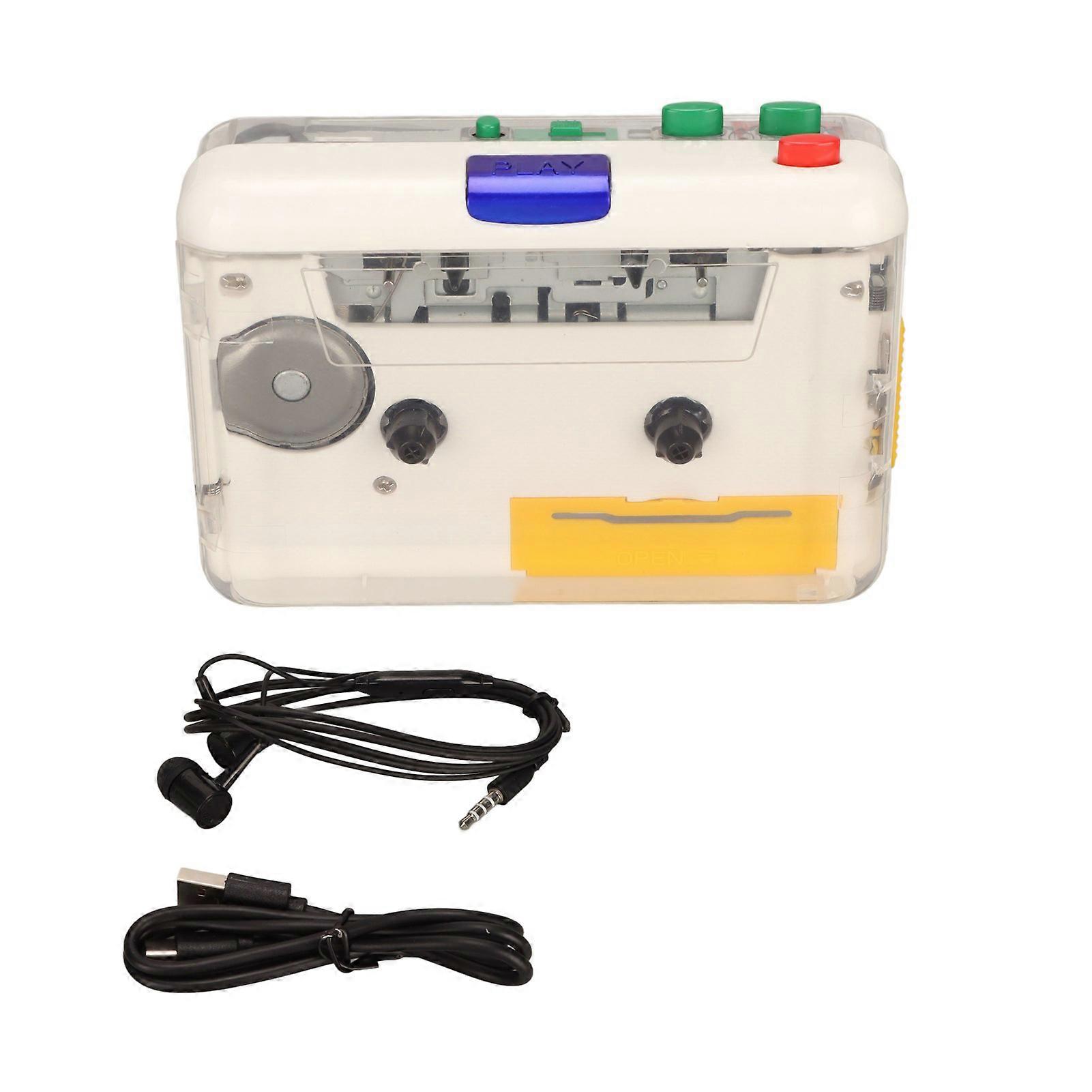 USB Cassette to MP3 Converter Plug and Play Rechargeable Portable Cassette Player for Headphone Speakers PCs Laptops NO.1398