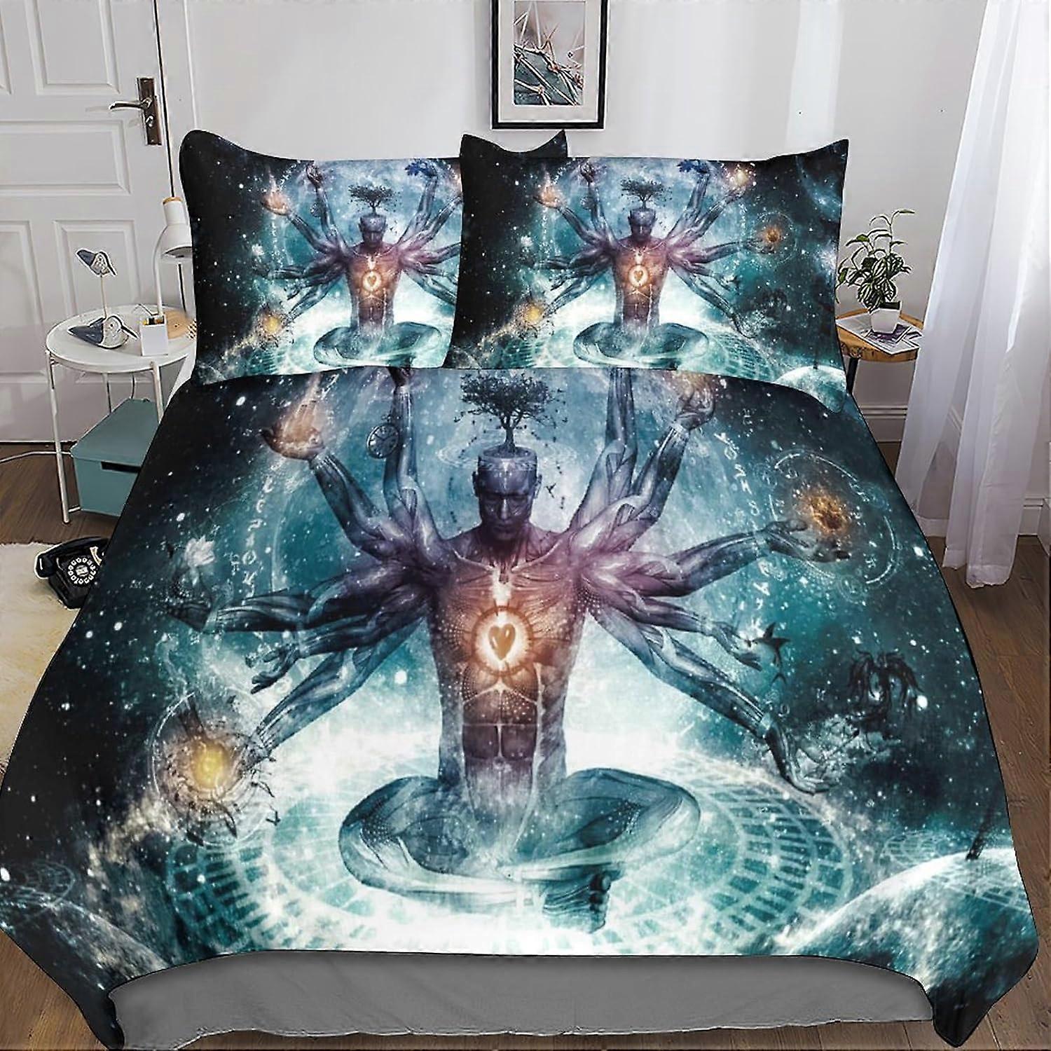 AI Art Sets Duvet Cover Pillowcases 3D Microfiber AI Bedding Set Bed Linen with Zipper Closure 3 Pcs