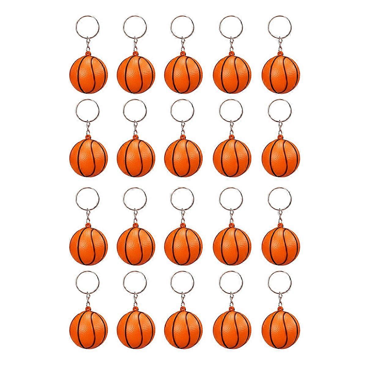 20個パック バスケットボールキーホルダー パーティーの記念品、バスケットボールストレスボール、学校のカーニバルのご褒美、