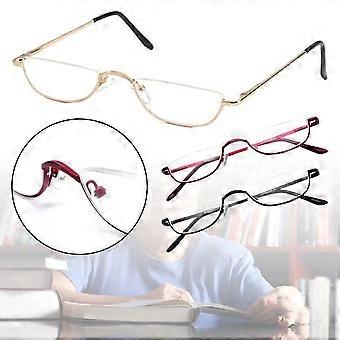 Semilune metal mola dobradiça óculos de leitura meia armação ultra leve óculos de resina Vision Care +100 ~ +40 Diopter