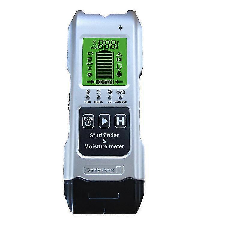 7 In 1 Digital Structure Detector, Electric Metal Detector Cable, Wall Material Detector For Wooden Metal Temperature And Humidity Detection (silver)