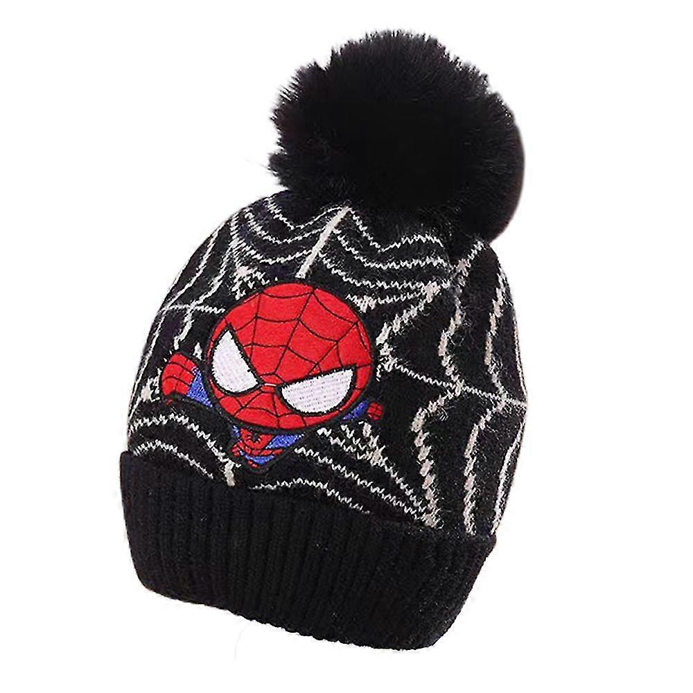 Kids Boys Knitted Beanie Hat Pompom Thick Ski Cap