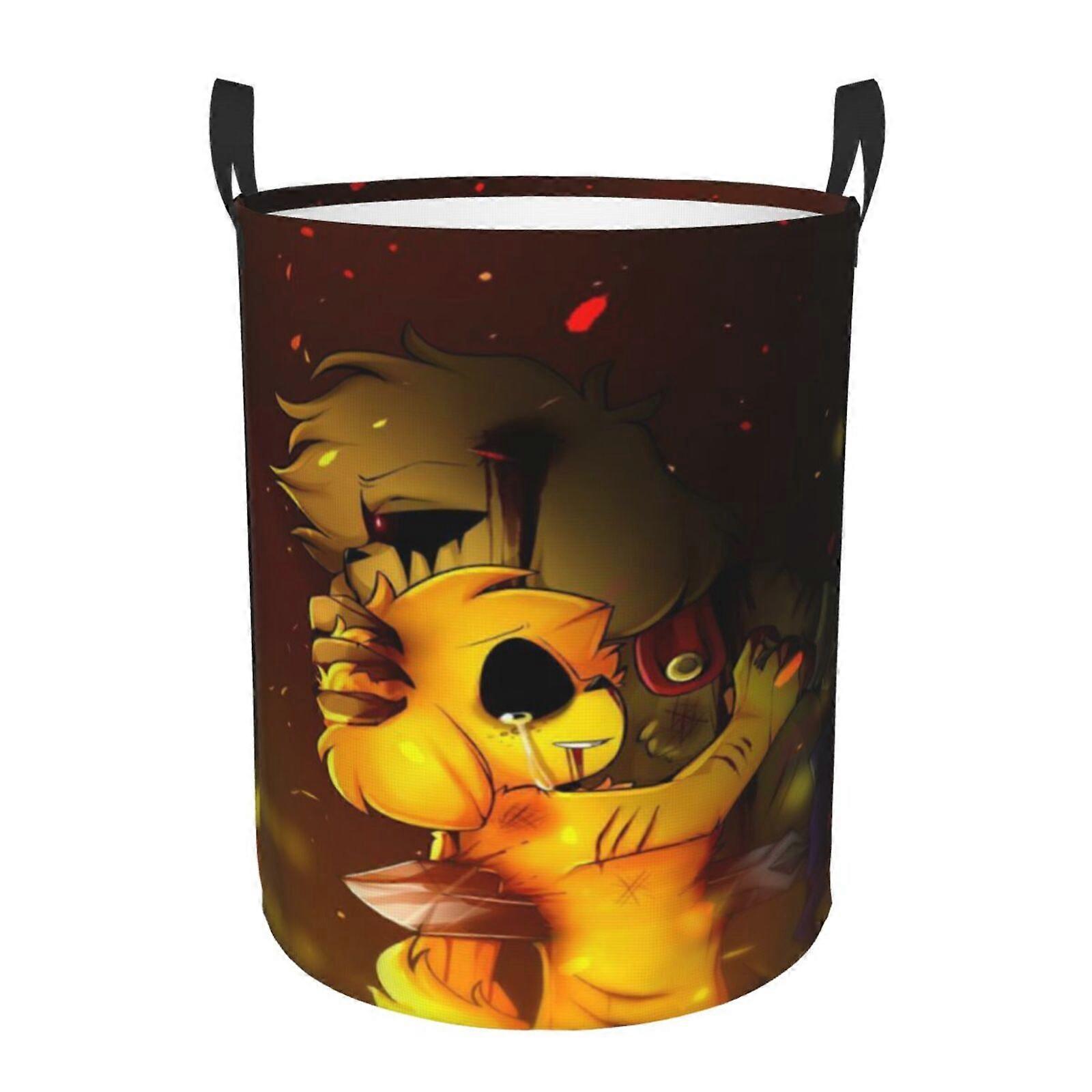 Mikecrack 3d Graphic Flame Laundry Basket Fire Flame Clothes Hamper Storage With Handle-SYS28738