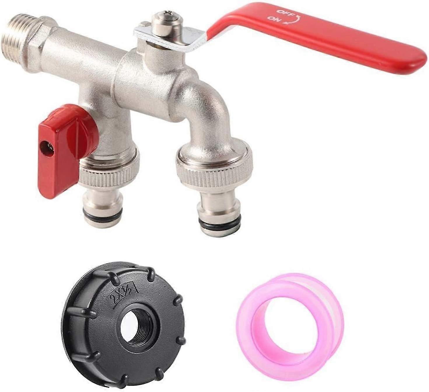 Garden Hose Quick Connect Double Faucet Tank Adapter S60x6 1/2" Garden Hose