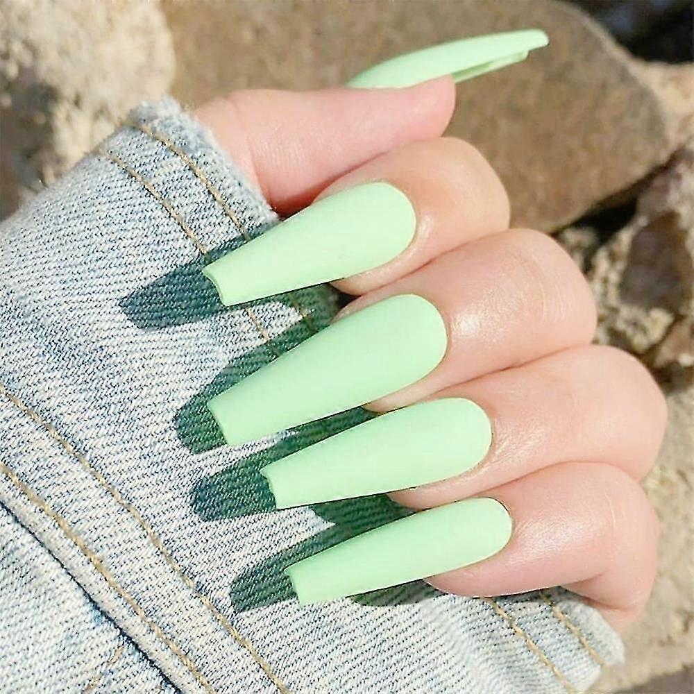 24pcs/set Art Coffin Fake Nail Extension Ballerina Nail False Nails Manicure