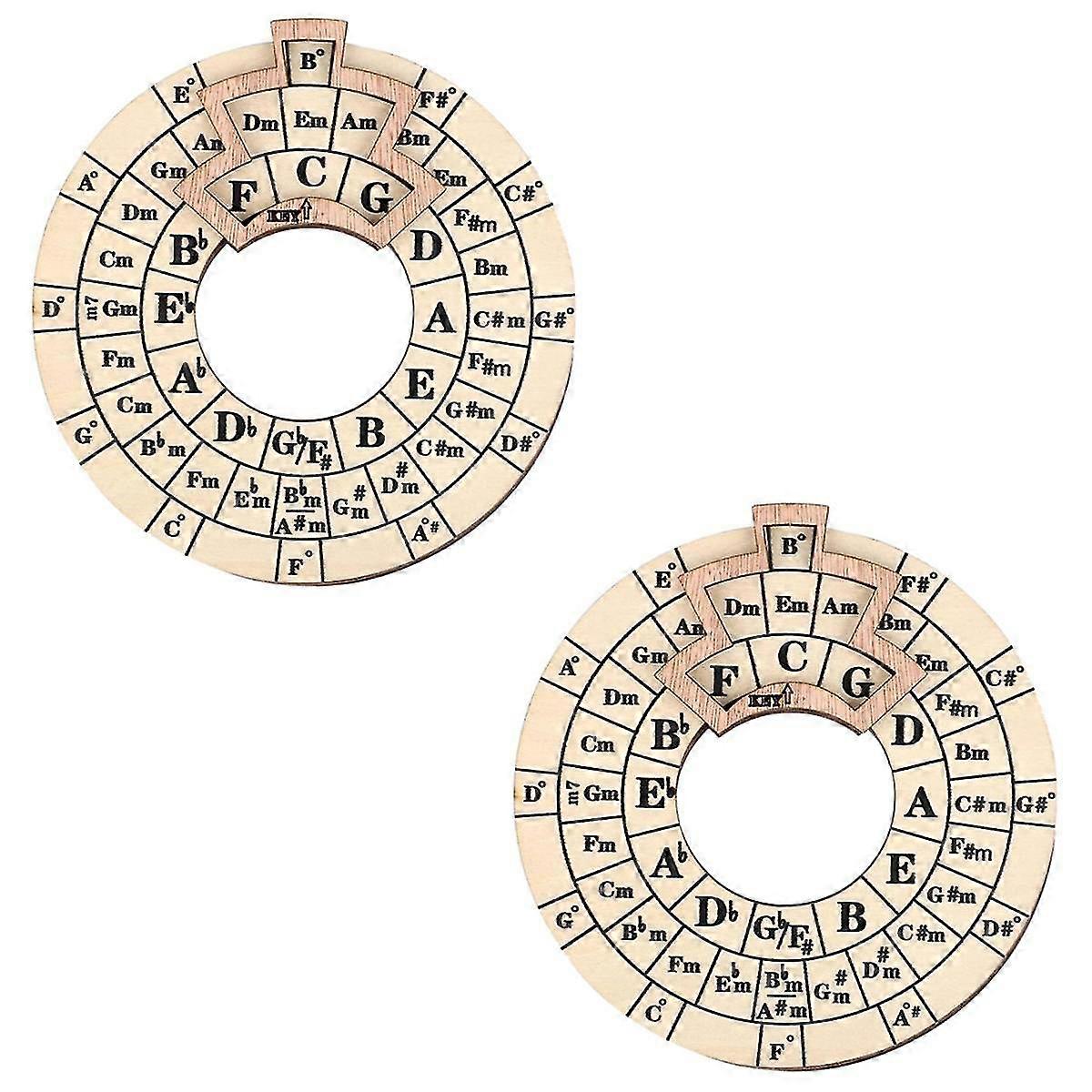 Wooden Melody Tool, Round Circle of Fifths Wheel Melody Chord Tool Music Transpose Accessories Wood