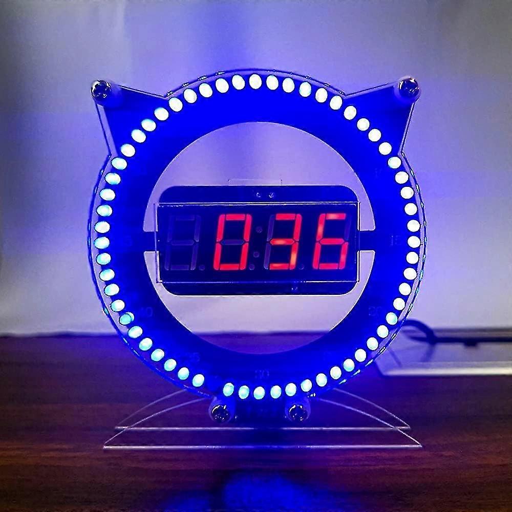 Diy Digital Led Clock Kit, Light Controlled Temperature Diy Welding Alarm Clock Kit Cat Shaped C51 Single Chip Microcomputer For Home School And Offic