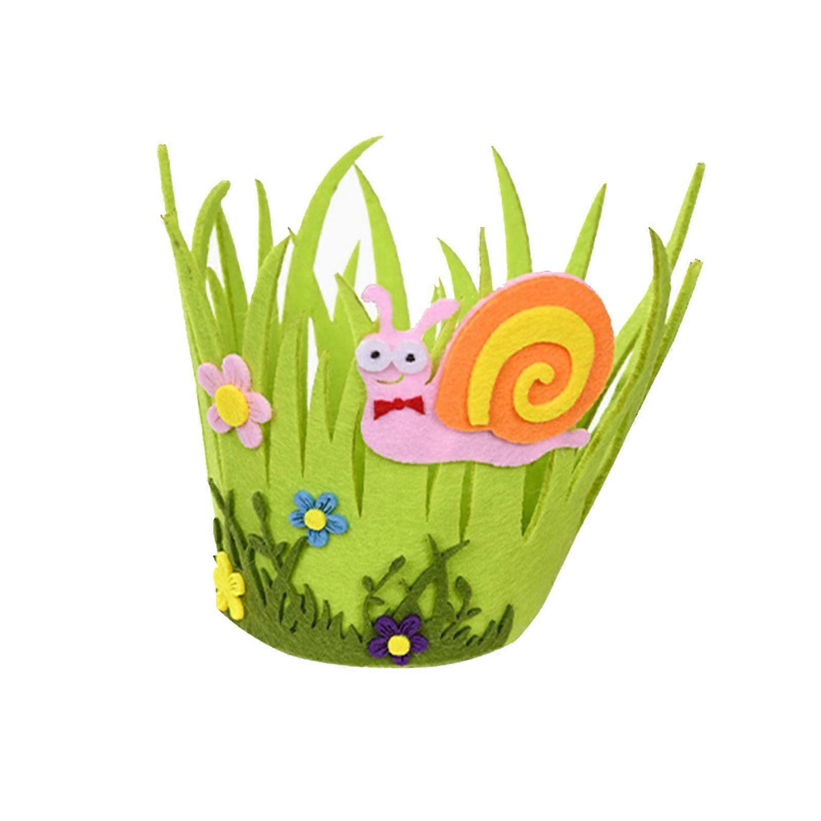 Easter Decorations Easter Round Portable Non-woven Bucket Easter Decorations