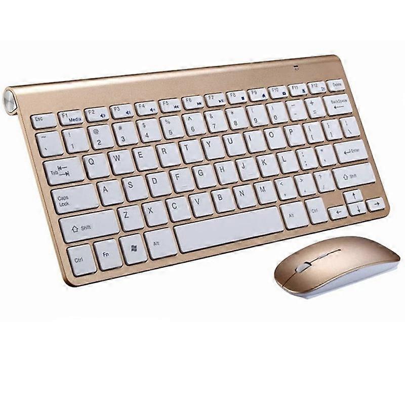 Ultra-thin 2.4G USB Wirelesss Mute Keyboard Mouse Kit for Smart TV Desktop PC