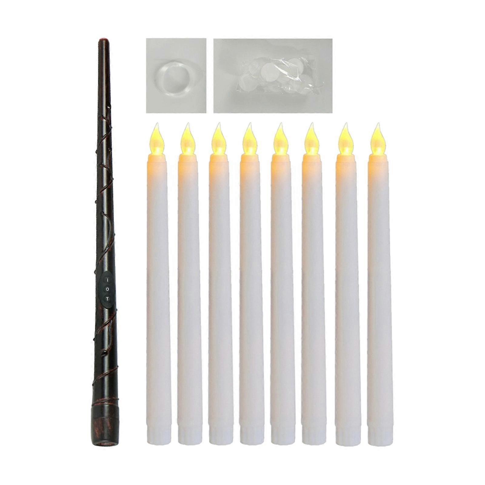 Floating Candles with Remote Flameless LED Hanging Candles for Birthday Gift Pointed white