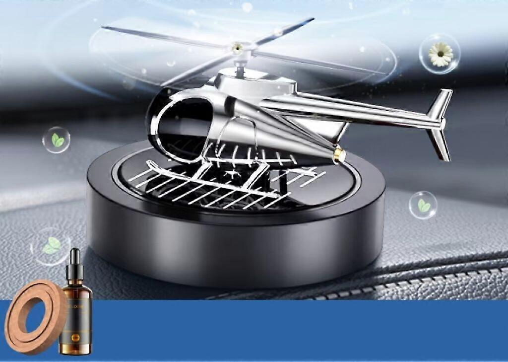 Car Essential Oil Diffuser,Car Fragrance Diffuser Ornament,Al Alloy Air Freshener Helicopter Solar Energy,Rotating Aromatherapy Diffuser Interior Dec