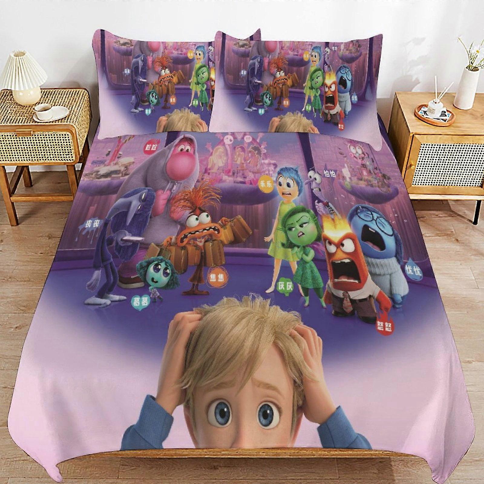 v4414 Lakan Sängkläder Inifrån och ut 3 PCS Komfortset med 2 örngott,Inifrån-ut Sängkläder Set Lakanset för barn Vuxna,All Season Lightweight Bedd