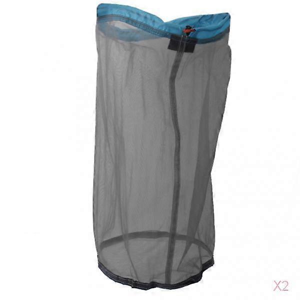 2x Travel Camping Kayak Fishing Ultralight Mesh Stuff Sack Drawstring Bag XL