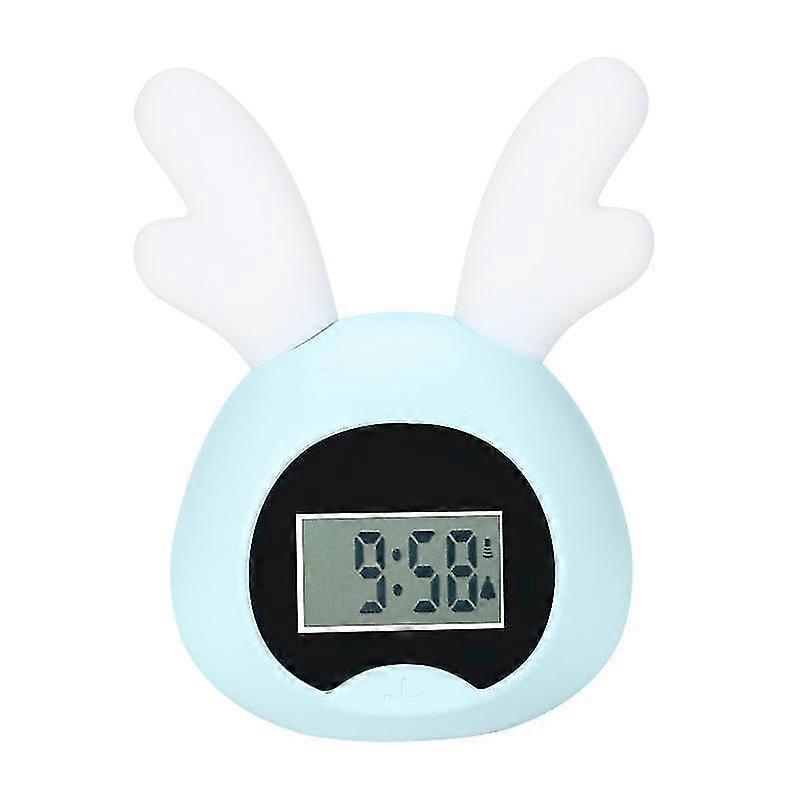 Mignon cerf temps rveil veilleuse intelligente induction usb led rveil veilleuse, bleu